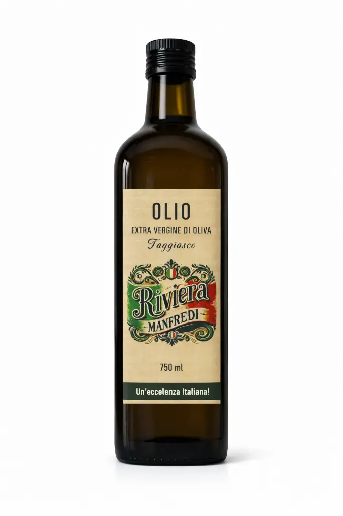 Olio Extra vergine@Riviera Manfredi - Bottiglia di vetro (750ml)