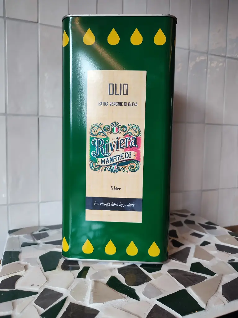 Olio Extra vergine@Riviera Manfredi - Pack of 2 cans of 5 litre (2 x 5lt)
