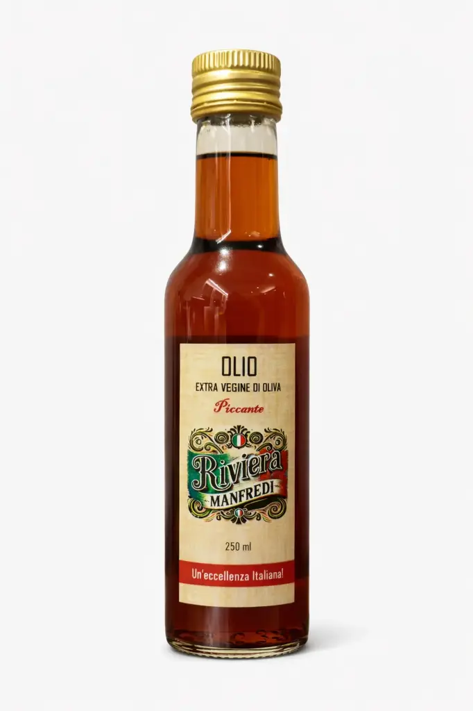 Olio Extra vergine Piccante al Peperoncino@Riviera Manfredi