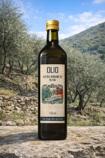 [LQ_750ml] Olio Extra vergine@Riviera Manfredi - Bottiglia di vetro (750ml)