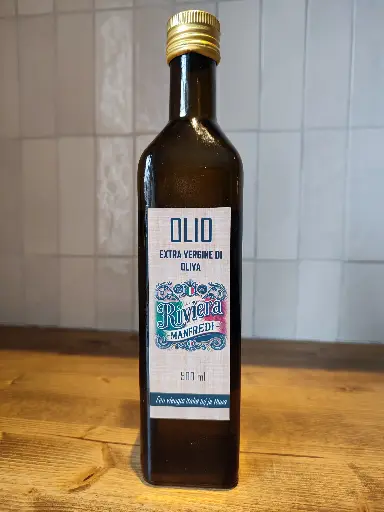 [LQ_500ml] Olio Extra vergine@Riviera Manfredi - Bouteille en verre (500ml)