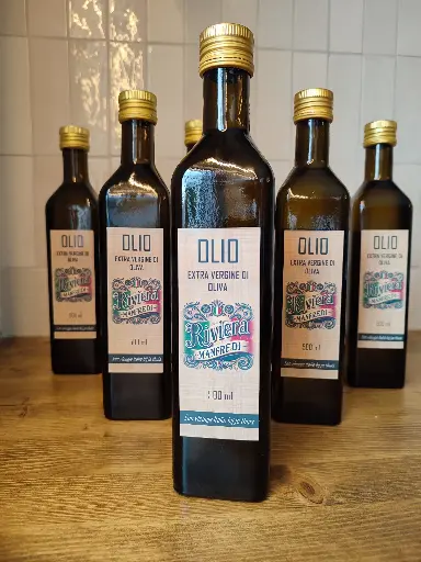 [LQ_6 x 500ml] Olio Extra vergine@Riviera Manfredi - Lot de 6 bouteilles en verre de 500ml (6 x 500ml)