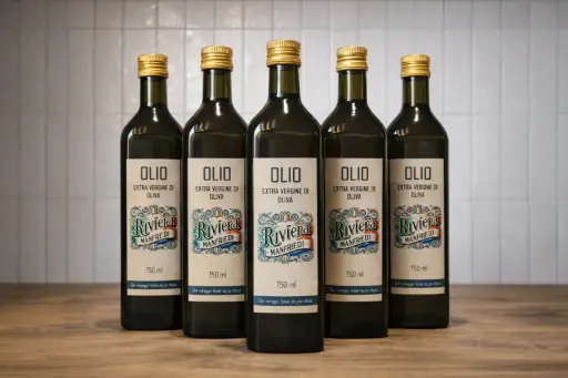 [LQ_6 x 750ml] Olio Extra vergine@Riviera Manfredi - Lot de 6 bouteilles en verre de 750ml (6 x 750 ml)