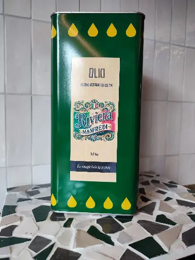 [LQ_2 x 5l] Olio Extra vergine@Riviera Manfredi - Set di 2 latte da 5 litri (2 x 5lt)