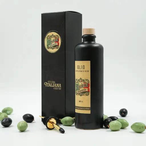 [LP_500ml_Ceramic] Olio Extra vergine@Riviera Manfredi - Bouteille en céramique Premium (500ml) 